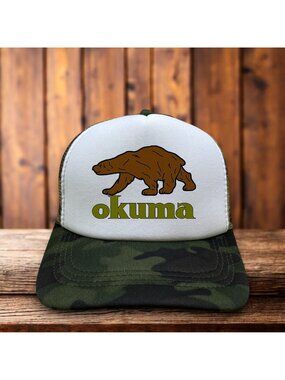 Okuma Fly Fishing Unisex Trucker Hat Camo Adjustable Snapback Baseball Cap